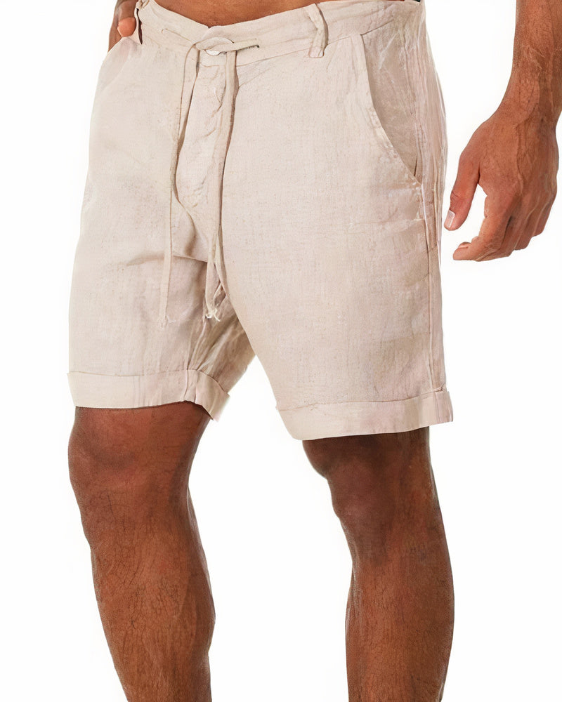 Men's Shorts Linen Blend Relaxed Fit with Front Pockets for Summer Comfort 0