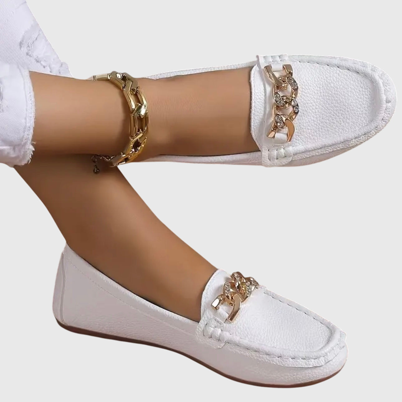 Mia | Women's Loafers with Gold-Chain Detail 0