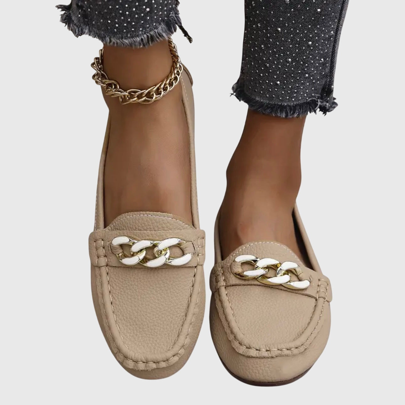 Mia | Women's Loafers with Gold-Chain Detail 2