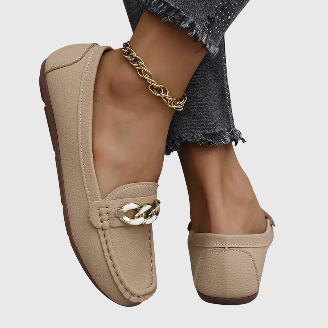 Mia | Women's Loafers with Gold-Chain Detail 6