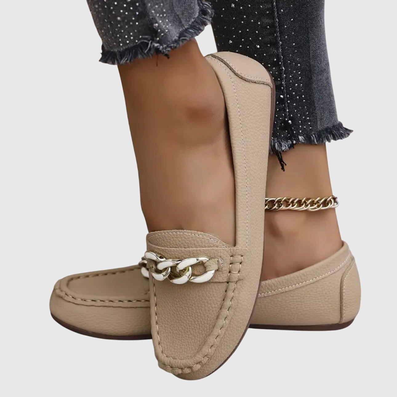 Mia | Women's Loafers with Gold-Chain Detail 7