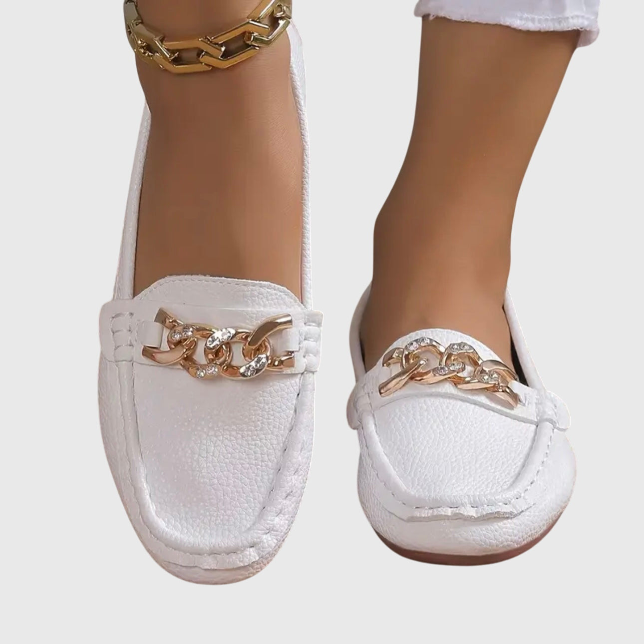 Mia | Women's Loafers with Gold-Chain Detail 8
