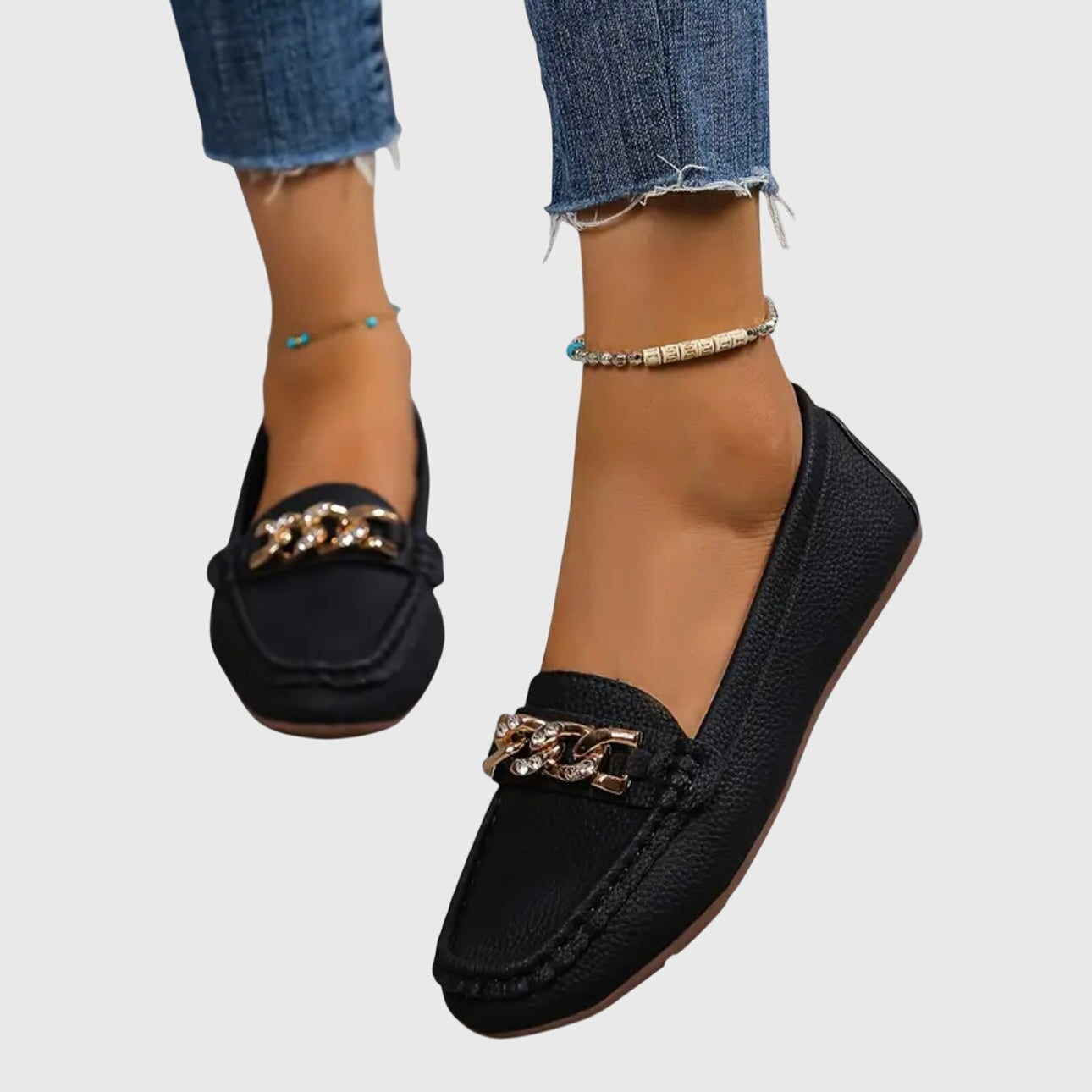 Mia | Women's Loafers with Gold-Chain Detail 9