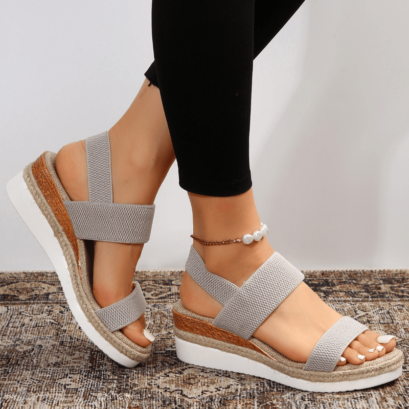 Mia | Women's Platform Sandals with Elastic Straps 10