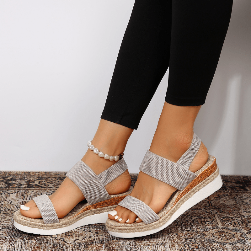 Mia | Women's Platform Sandals with Elastic Straps 8
