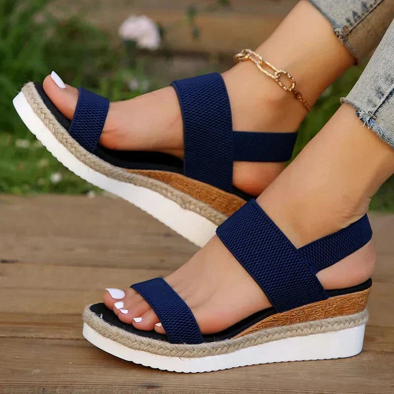 Mia | Women's Platform Sandals with Elastic Straps 9
