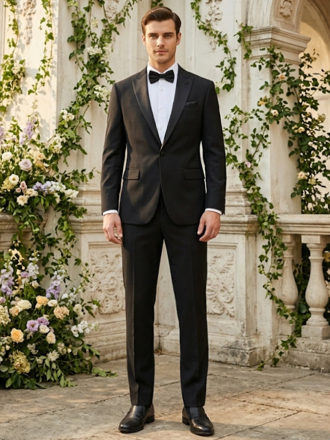 Men's Suit Jacket Set Black Stretch Fit