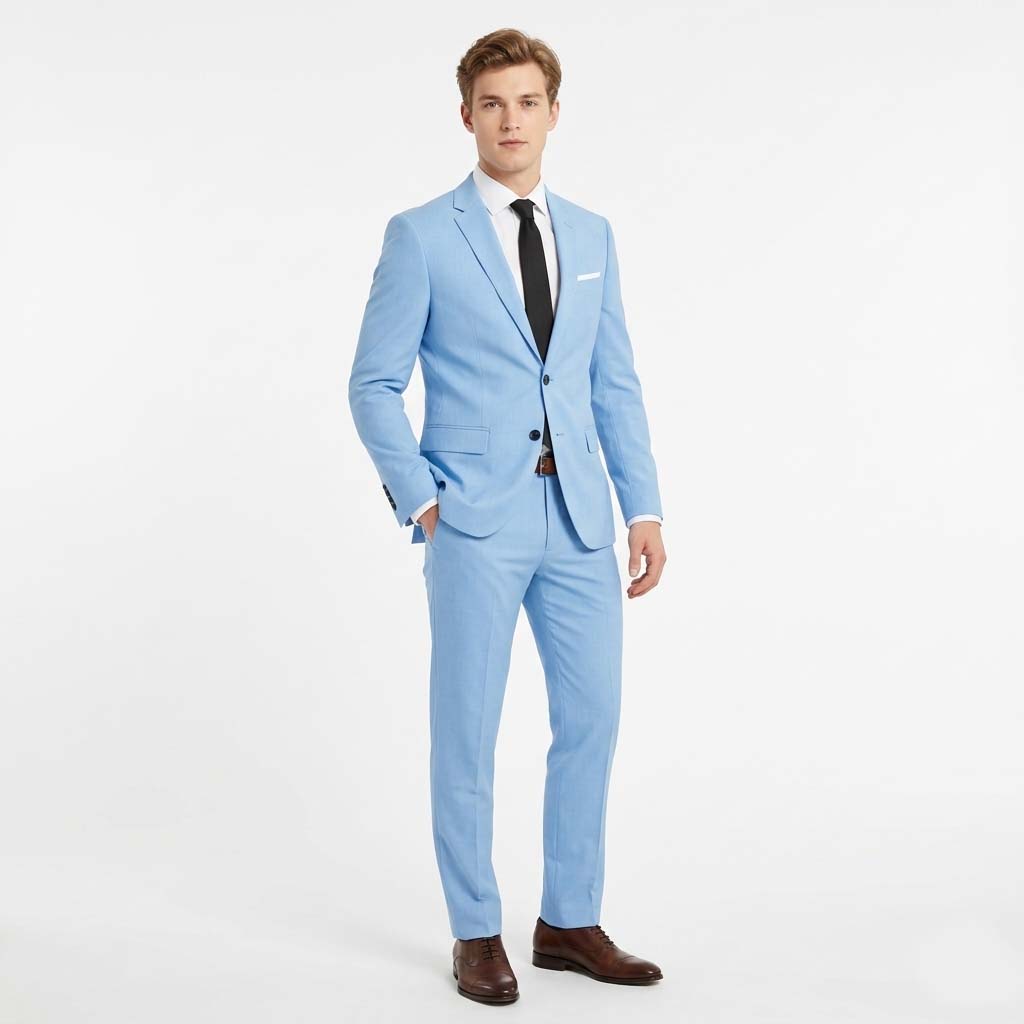 Men's Suit Tailored Slim Fit Ensemble Wool