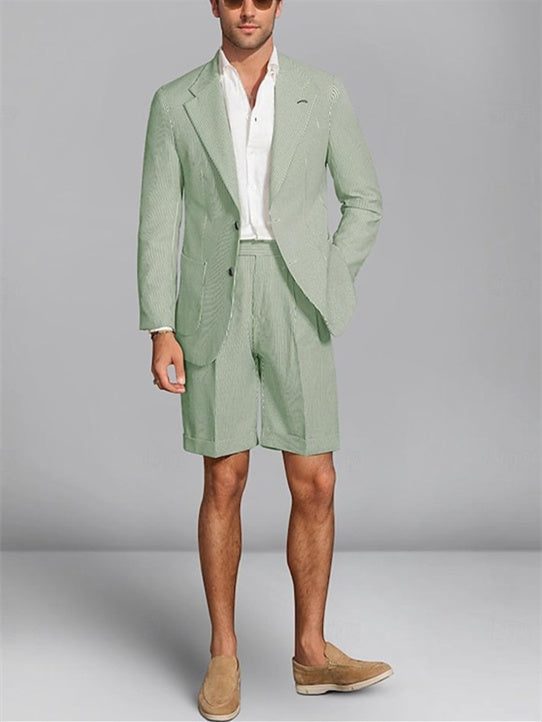 Men's Seersucker Tailored Fit Wedding Shorts