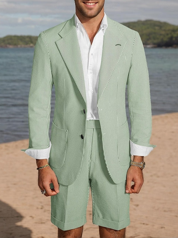 Men's Seersucker Tailored Fit Wedding Shorts