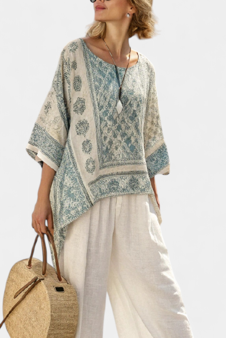 Quinn | Women's Casual Printed Blouse & Trousers 0