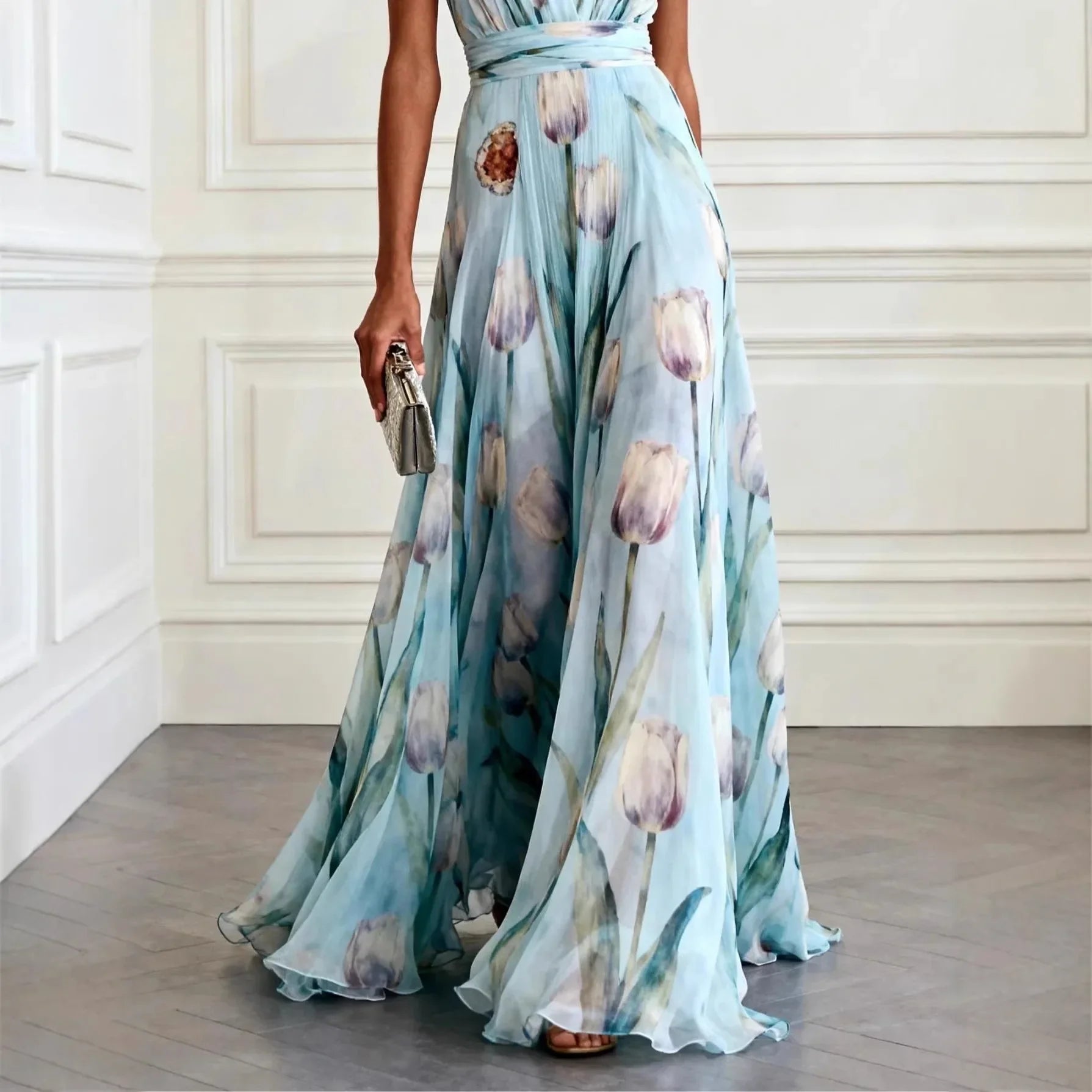 Women's Wedding Guest Dress Tulip Design | Sleeveless | Midi Length