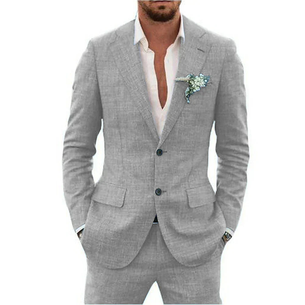 Men's Tailored Two-Piece Suit | Lightweight Linen