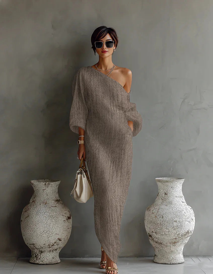 Women's One Shoulder Dress Daisy Print