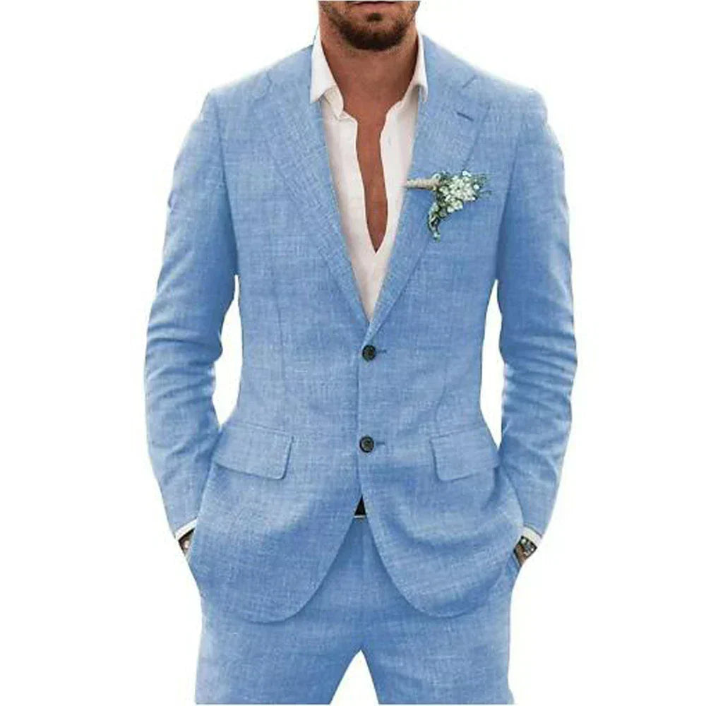 Men's Tailored Two-Piece Suit | Lightweight Linen