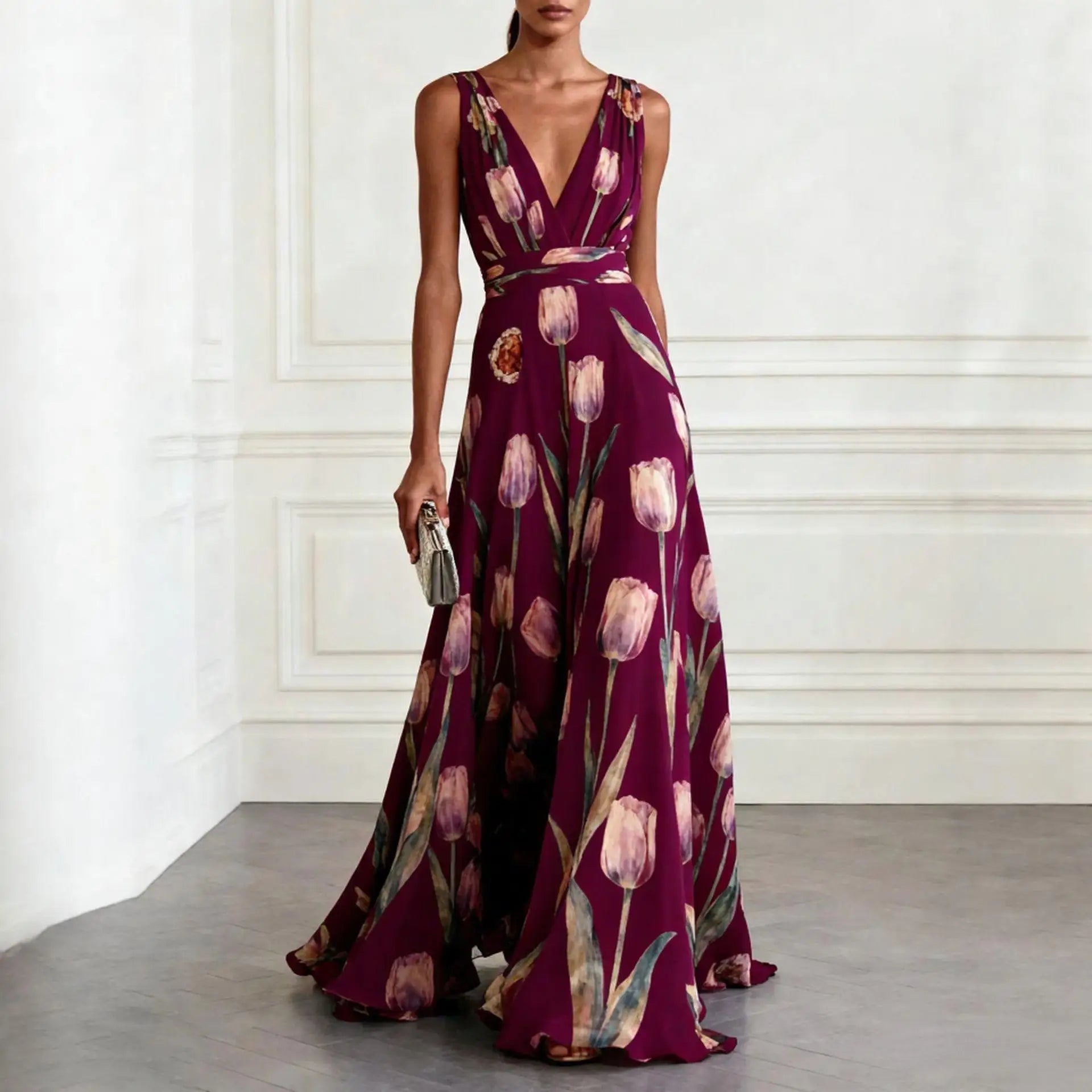 Women's Wedding Guest Dress Tulip Design | Sleeveless | Midi Length