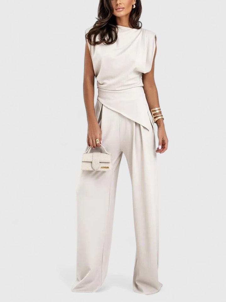 Sharon | Women's Elegant Sleeveless Top and Pants Set 0