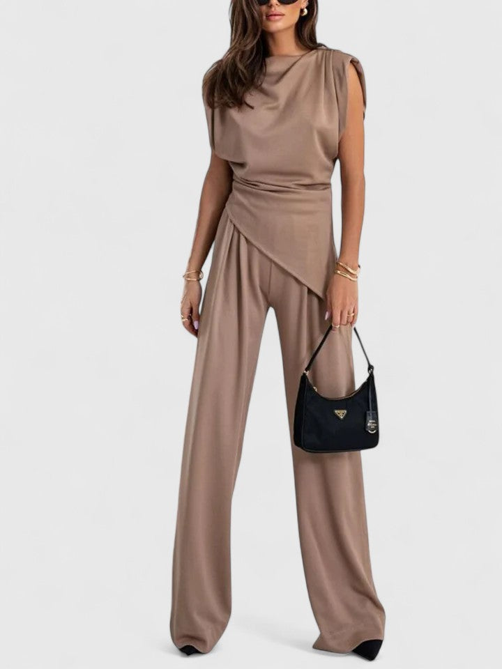 Sharon | Women's Elegant Sleeveless Top and Pants Set 4