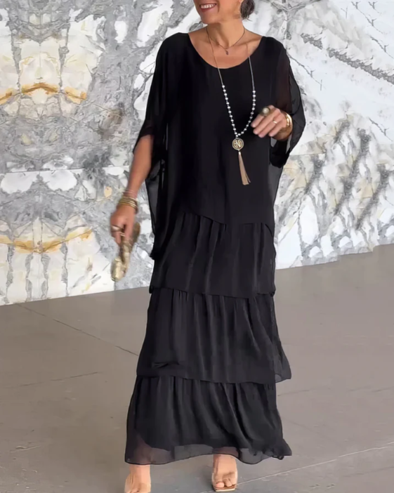 Women's Long Flowing Dress | V-Neck, Sleeveless, Maxi Length | Casual
