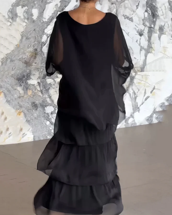 Women's Long Flowing Dress | V-Neck, Sleeveless, Maxi Length | Casual