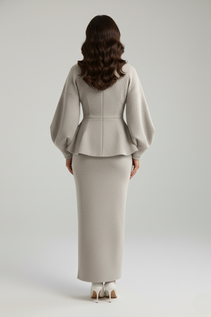 Tina | Women's V-Neck Blazer Skirt Set 4