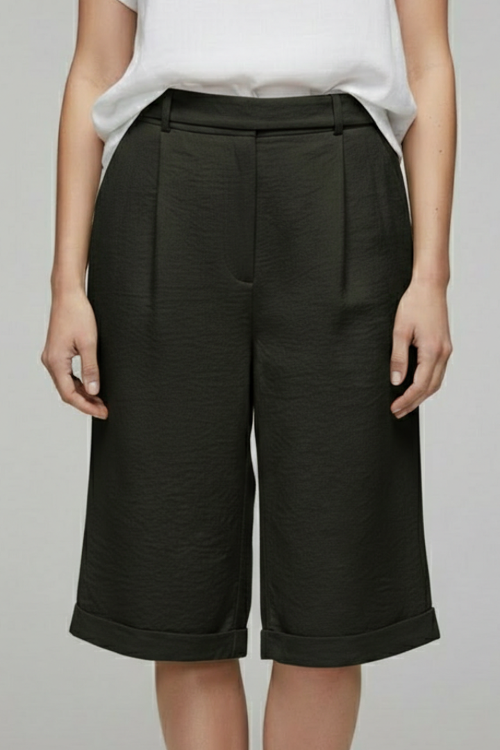 Women's Casual Cuffed High Waist Shorts