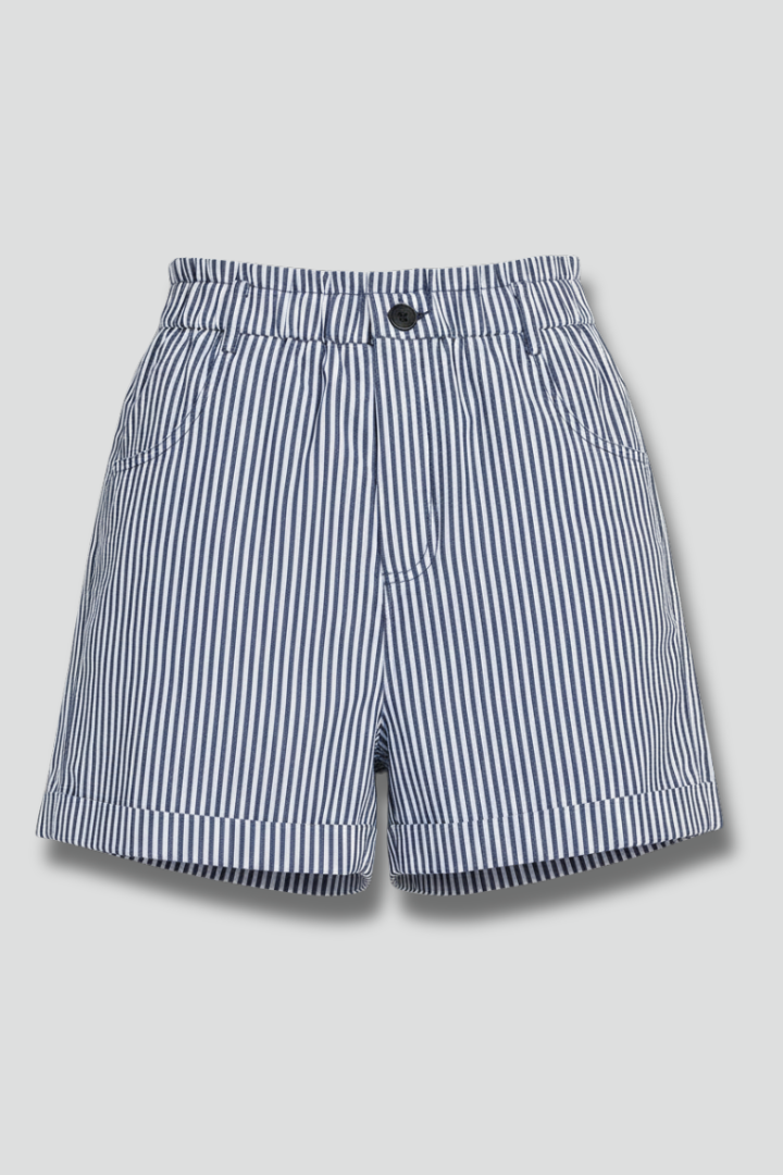 Women's High Waist Striped Tailored Shorts