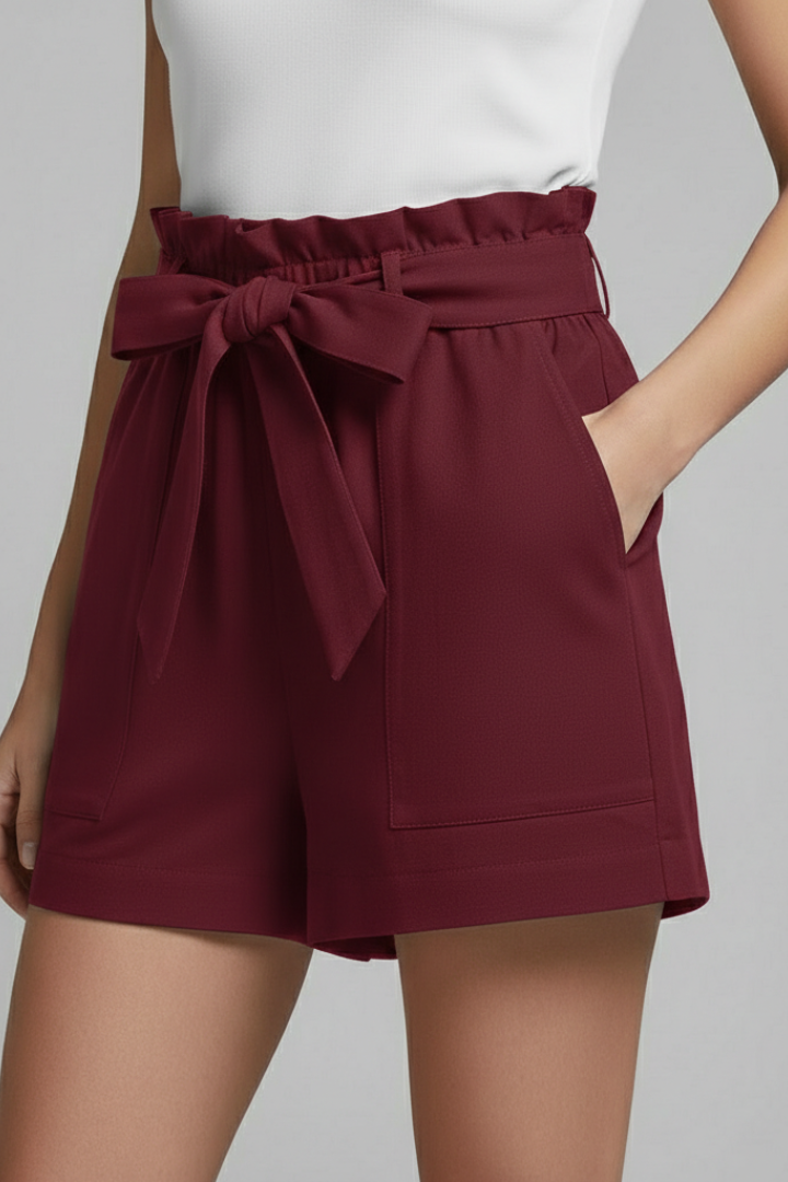 Women's Shorts Tie Waist Pockets Casual