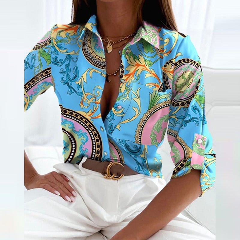 Women's Blouse Polyester Classic Collared Design Flattering Fit 6