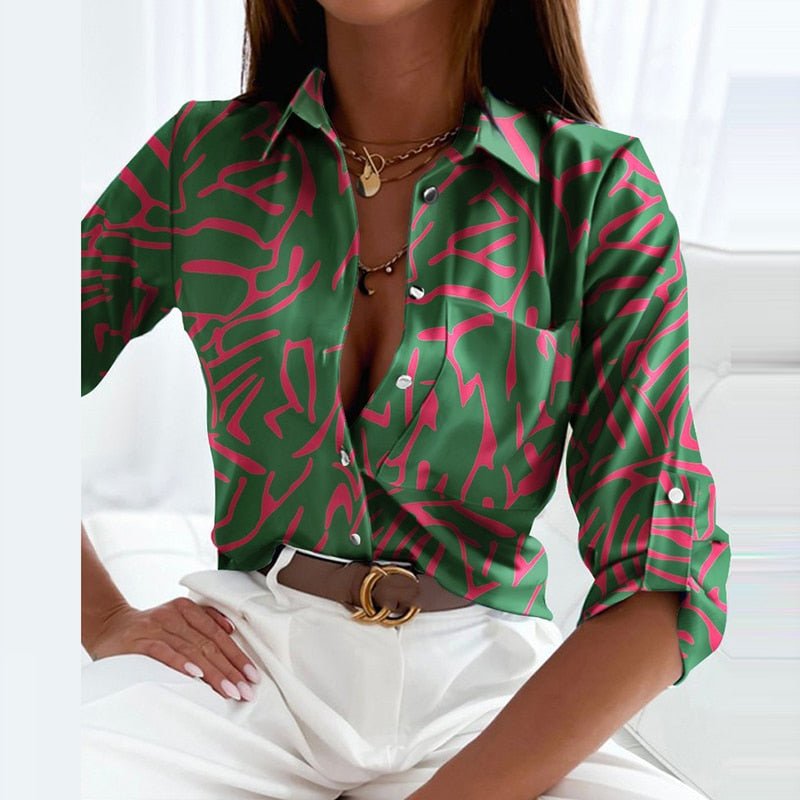 Women's Blouse Polyester Classic Collared Design Flattering Fit 9