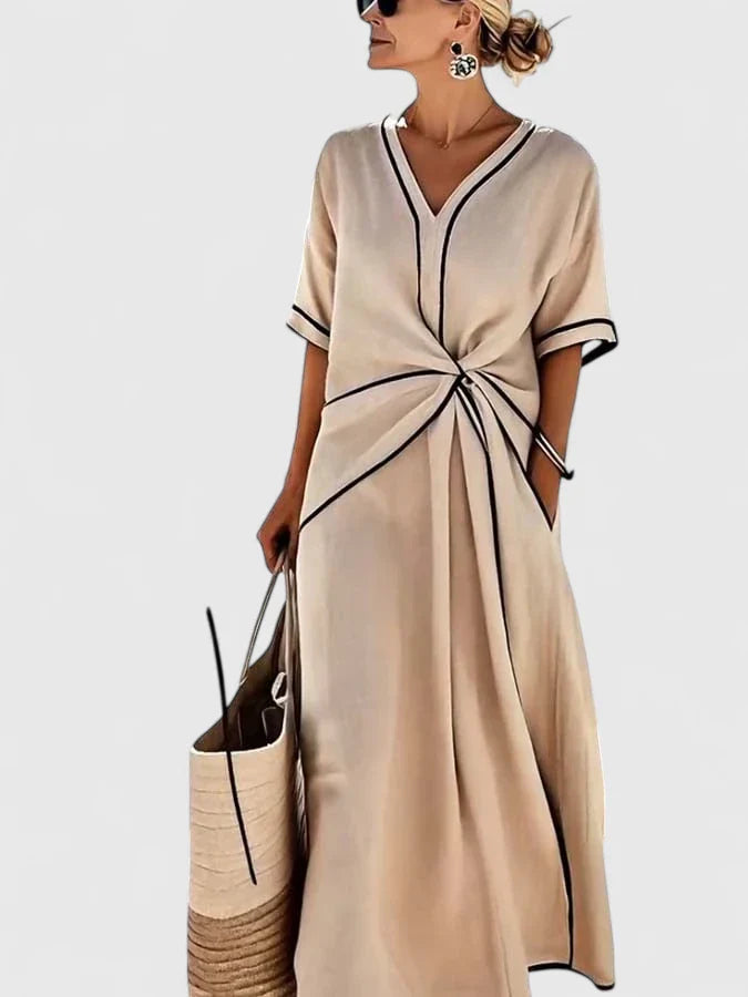 Women's Dress Lightweight Fabric Vertical Stripes Comfortable Fit Summer Dress 3