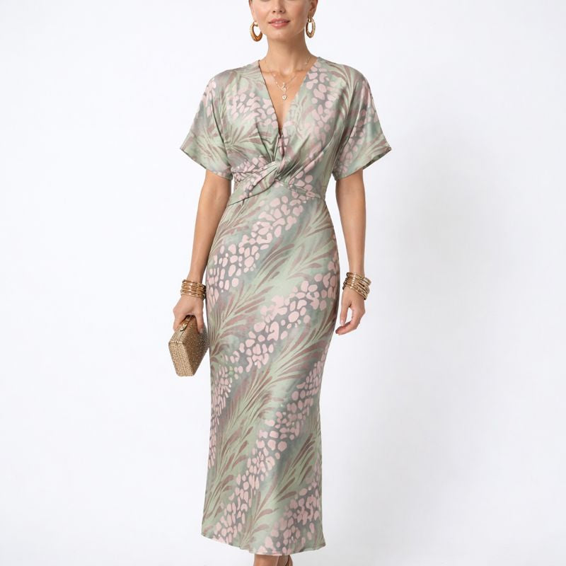 Women's Bodycon Midi Dress V-Neck Sleeveless Casual
