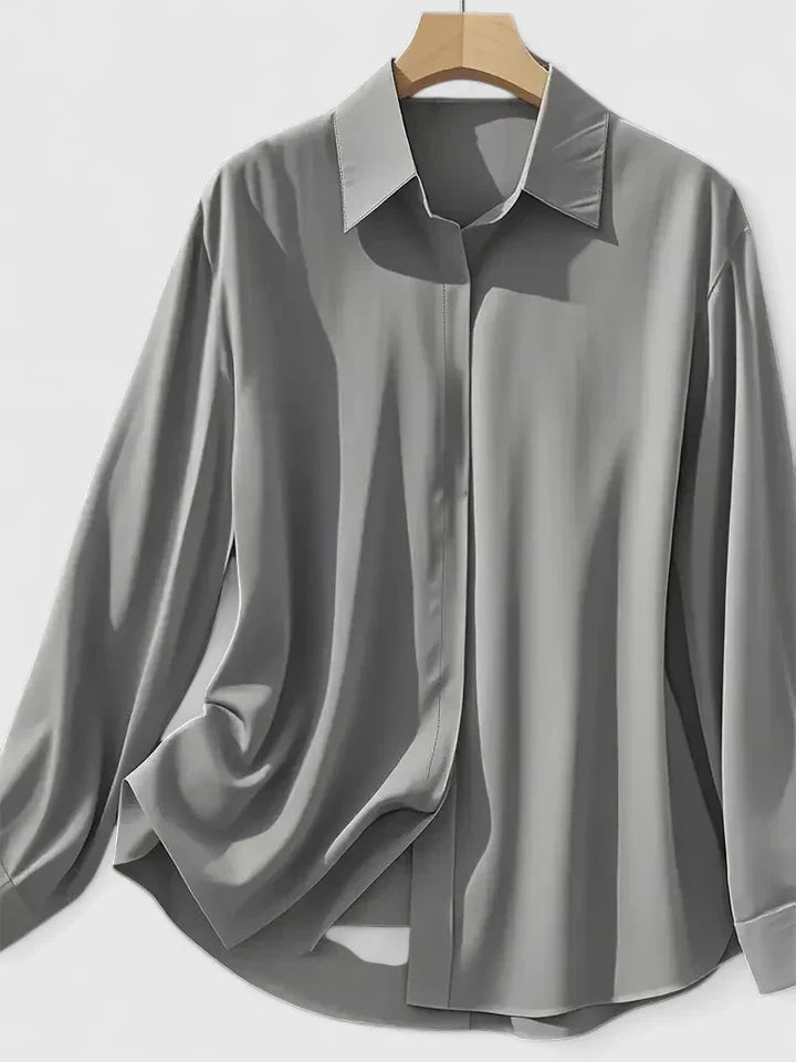 Women's Elegant Top with Button Closure and Relaxed Sleeves 2