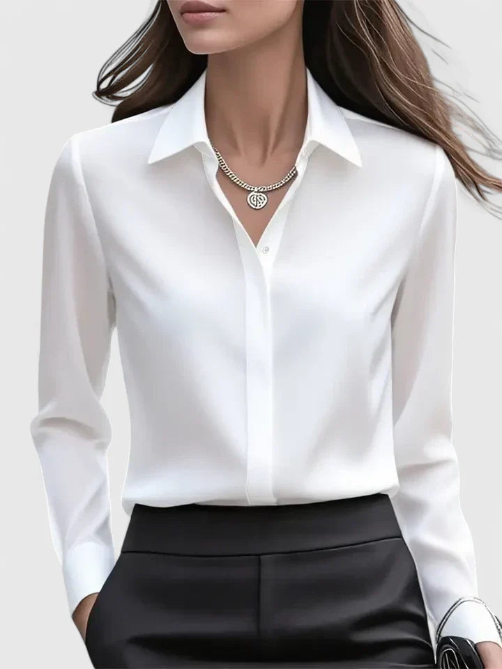 Women's Elegant Top with Button Closure and Relaxed Sleeves 5