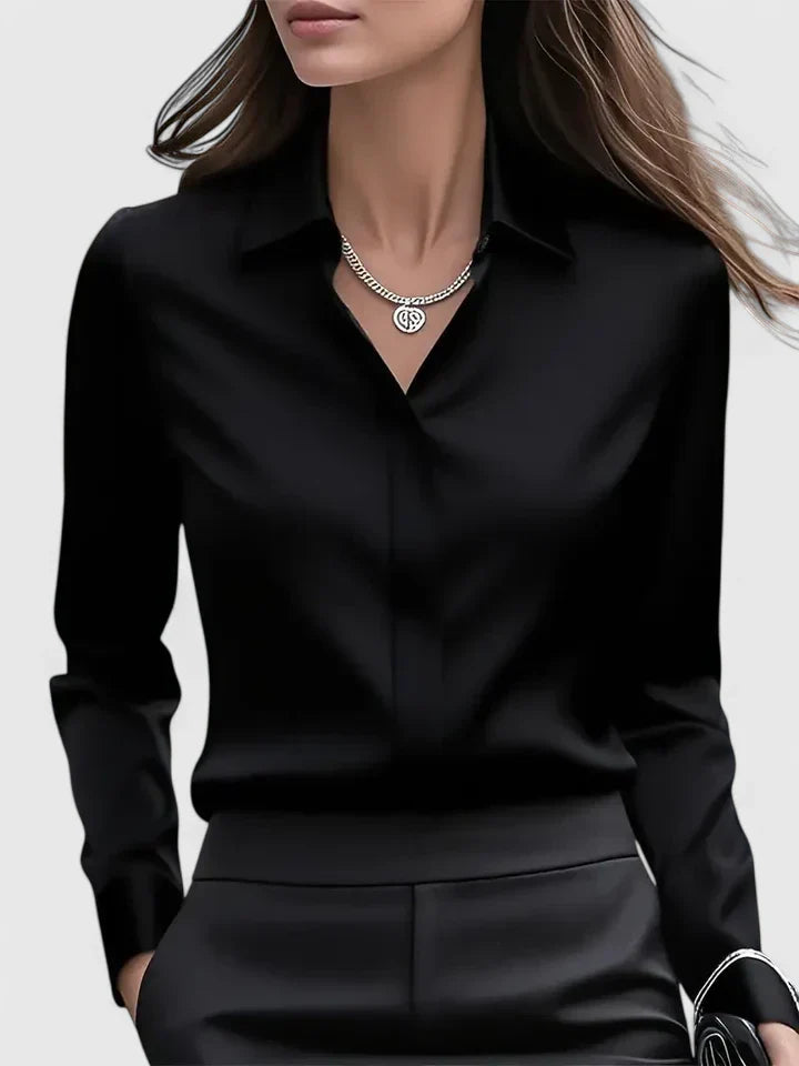 Women's Elegant Top with Button Closure and Relaxed Sleeves 9