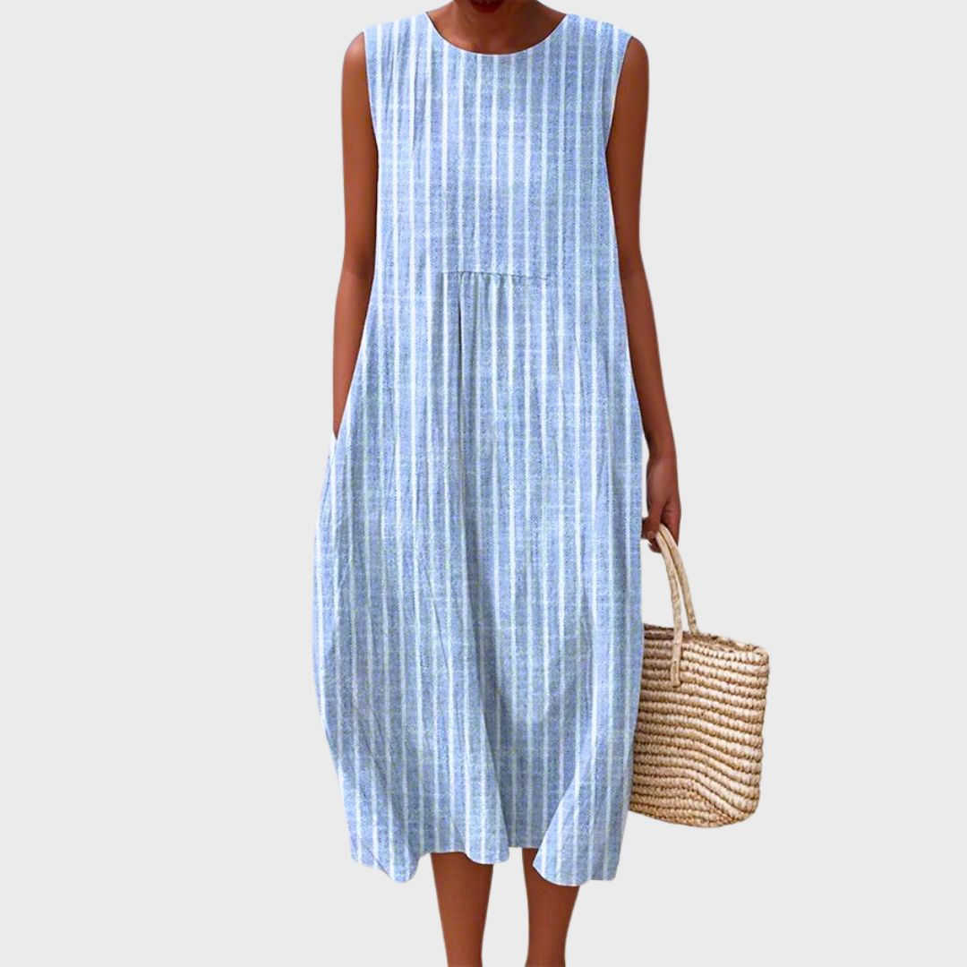 Women's Flowing Knee-Length Dress Relaxed Fit Versatile Wear 4