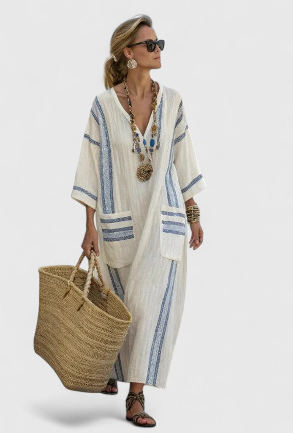 Women's Maxi Dress Cotton Relaxed Fit Elegant Design Casual Formal 3