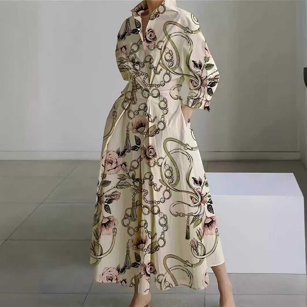 Women's Maxi Dress Front Wrap Collared Elegant Casual Flowing 13