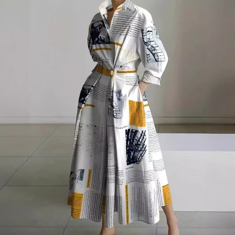 Women's Maxi Dress Front Wrap Collared Elegant Casual Flowing 15