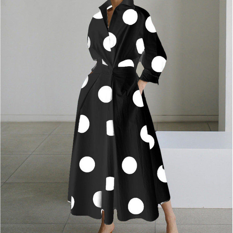 Women's Maxi Dress Front Wrap Collared Elegant Casual Flowing 5