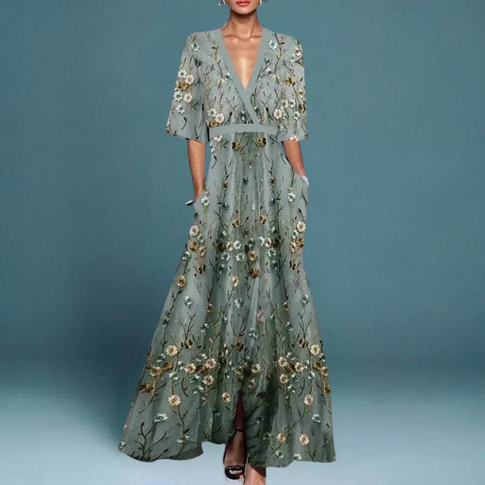Women's Maxi Dress Soft Fabric Floral Pattern Lightweight Elegant Design 0