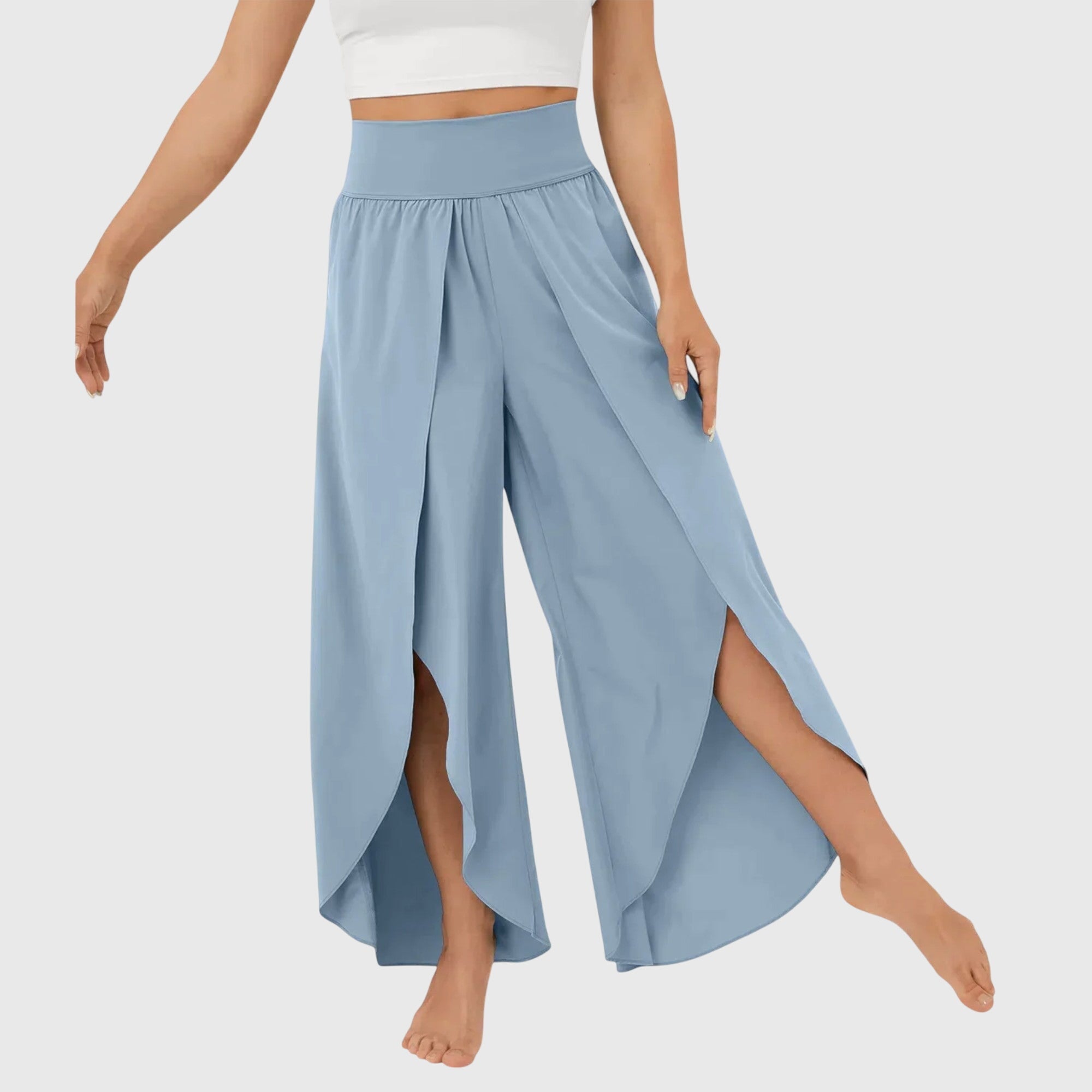 Women's Pants Lightweight Fabric Flared Cut with Integrated Shorts for Summer 0