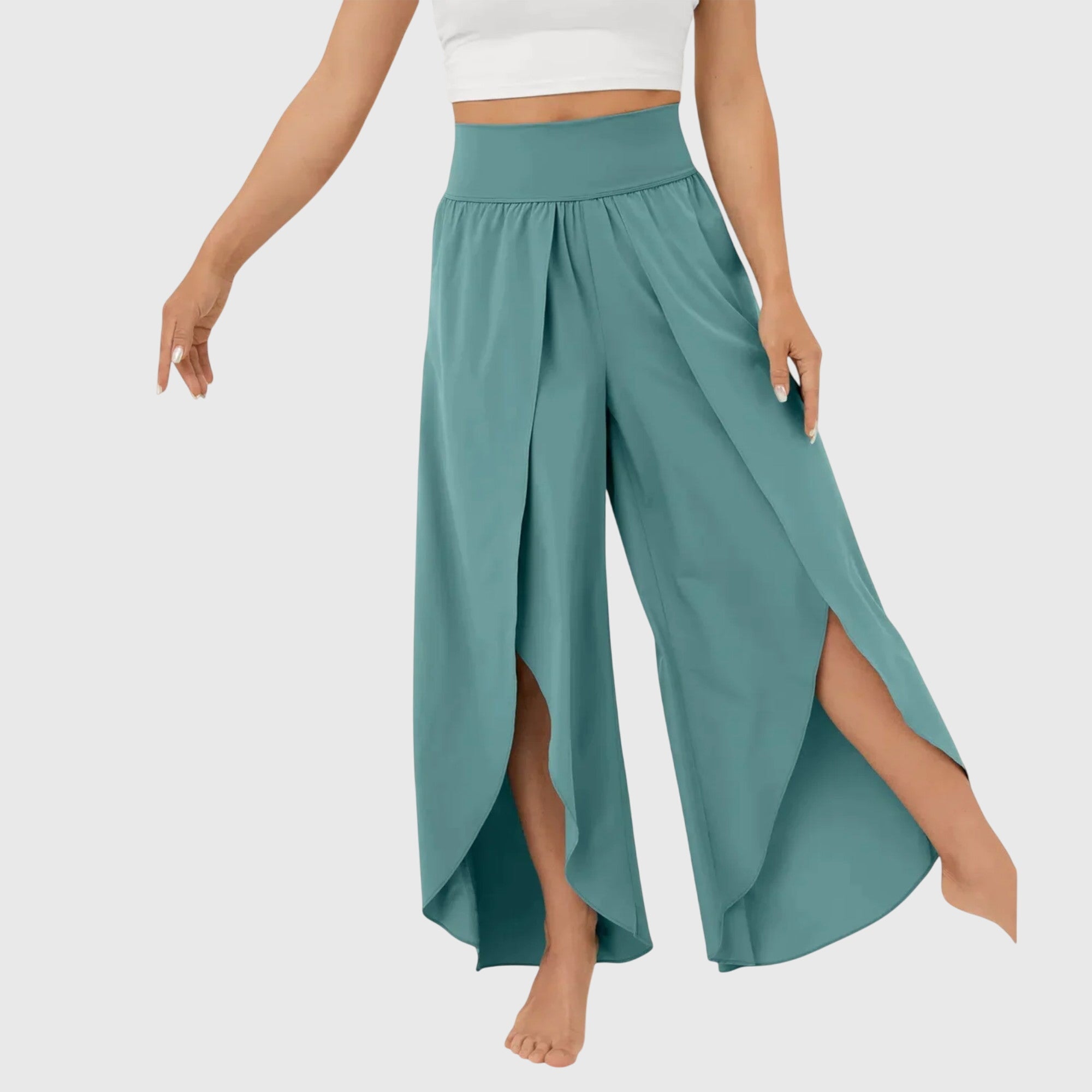 Women's Pants Lightweight Fabric Flared Cut with Integrated Shorts for Summer 2
