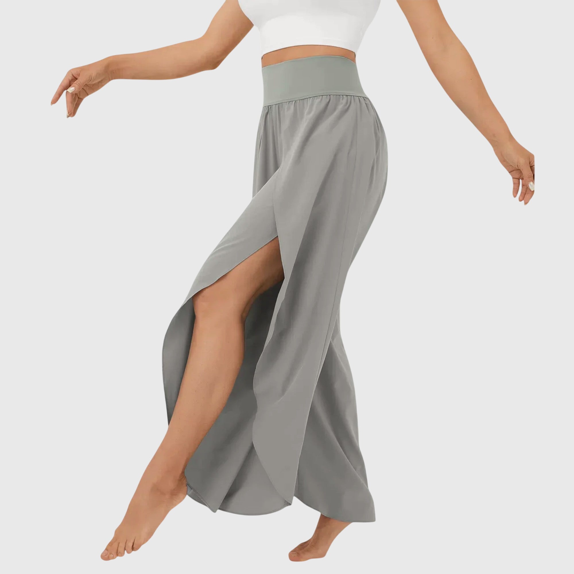 Women's Pants Lightweight Fabric Flared Cut with Integrated Shorts for Summer 4