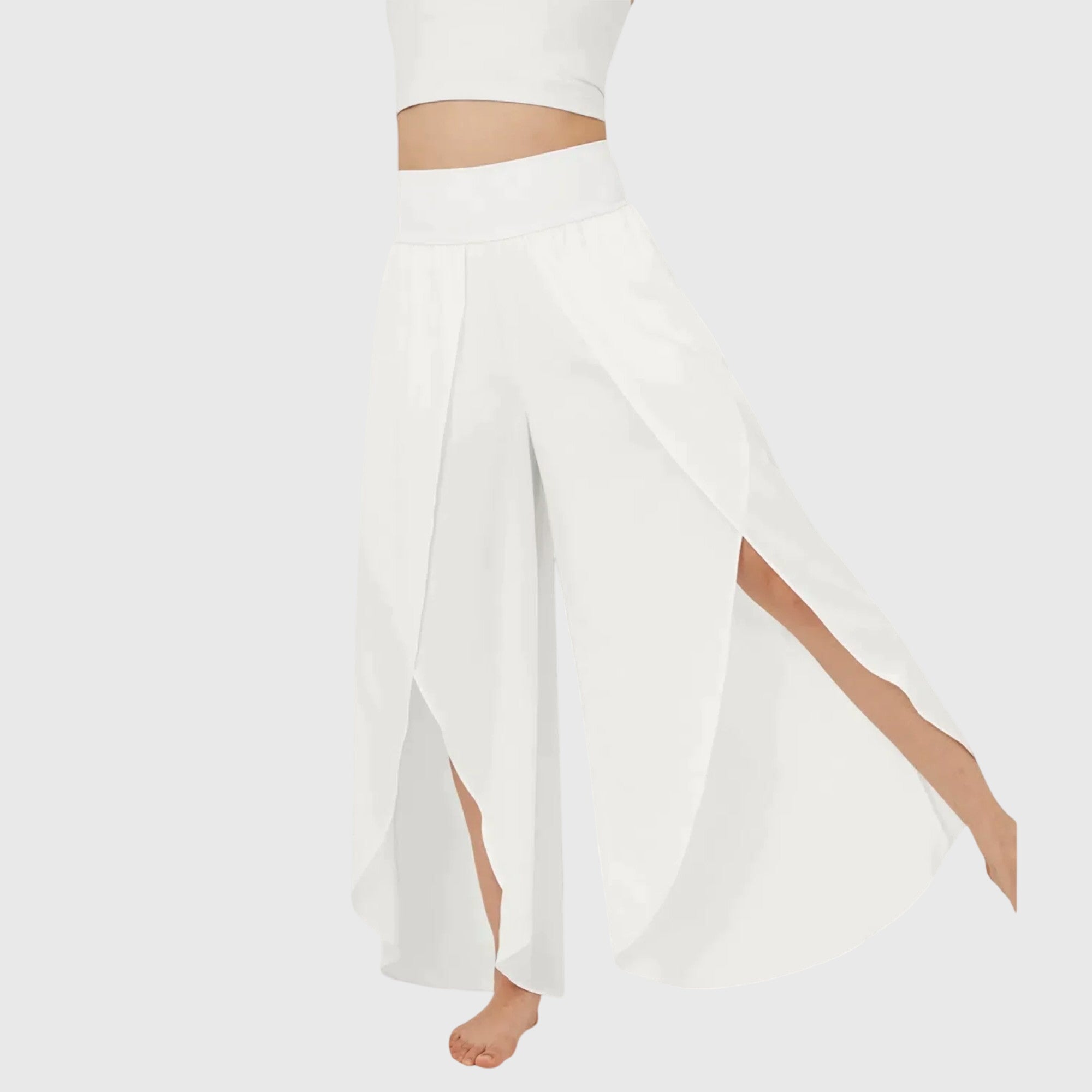 Women's Pants Lightweight Fabric Flared Cut with Integrated Shorts for Summer 9