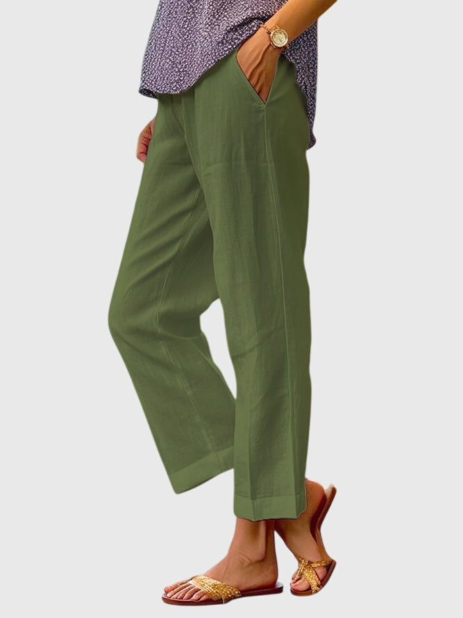 Women's Pants Polyester Tailored Design Flattering Fit Straight Cut with Front Pocket 5