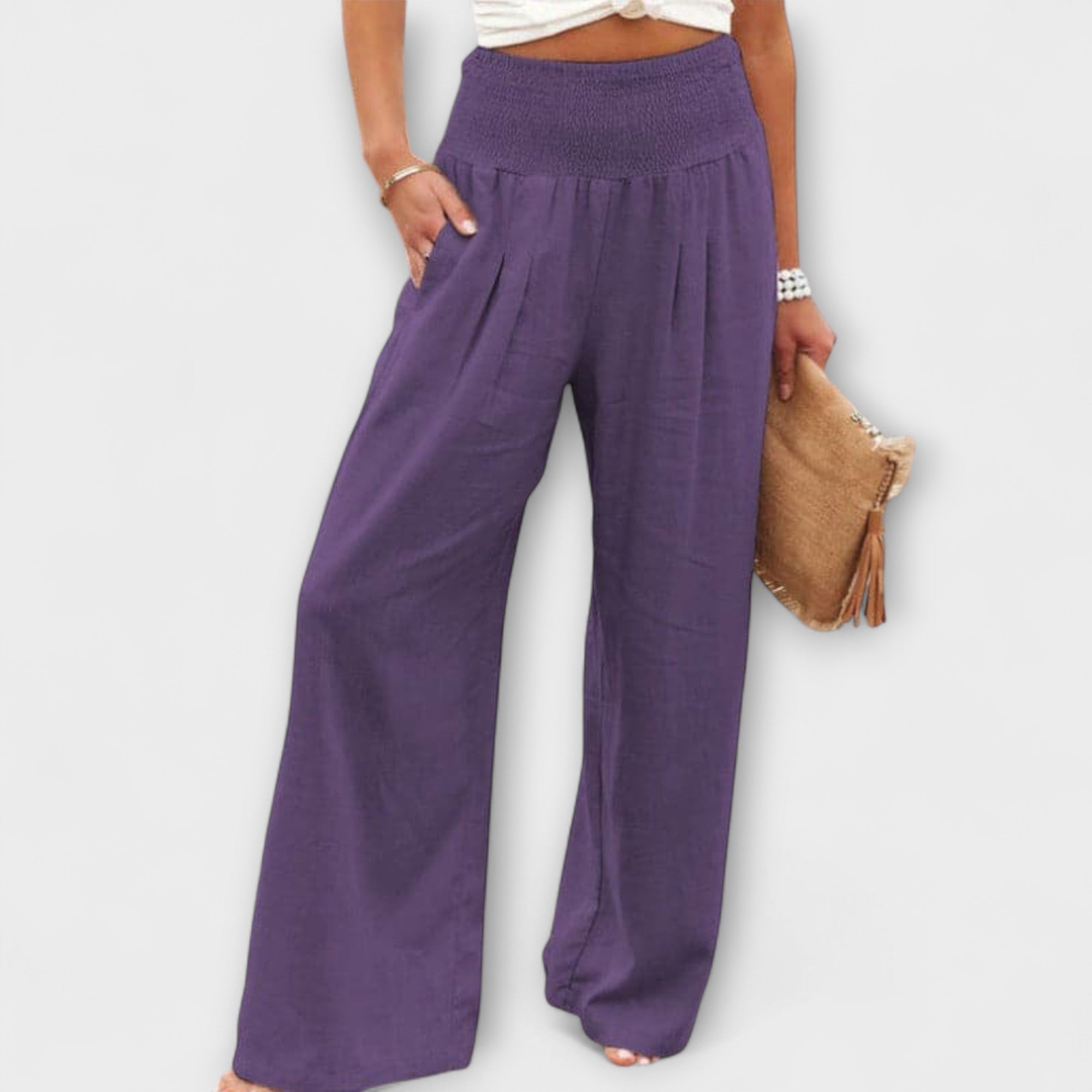 Women's Pants Wide Leg Mid-Rise Relaxed Fit for Casual and Dressy Occasions 0