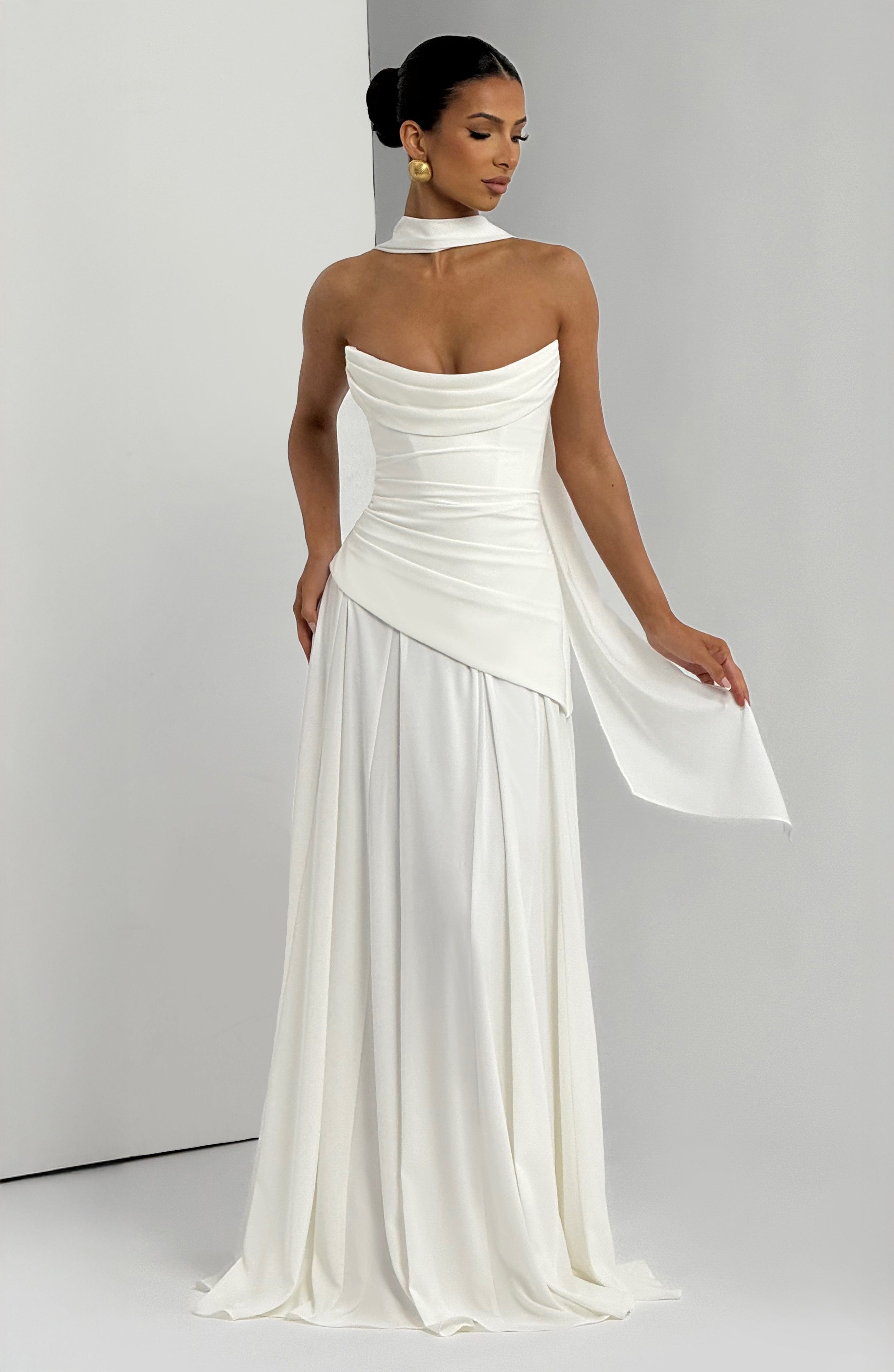 Womens Dress Satin Strapless Maxi Formal Evening Gown 1