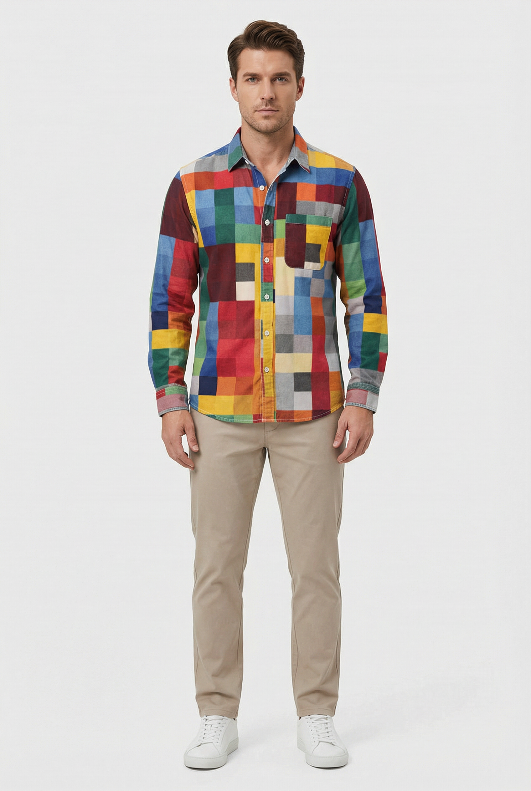 Men's Shirt Button-Up Breathable Fabric Casual Relaxed Fit