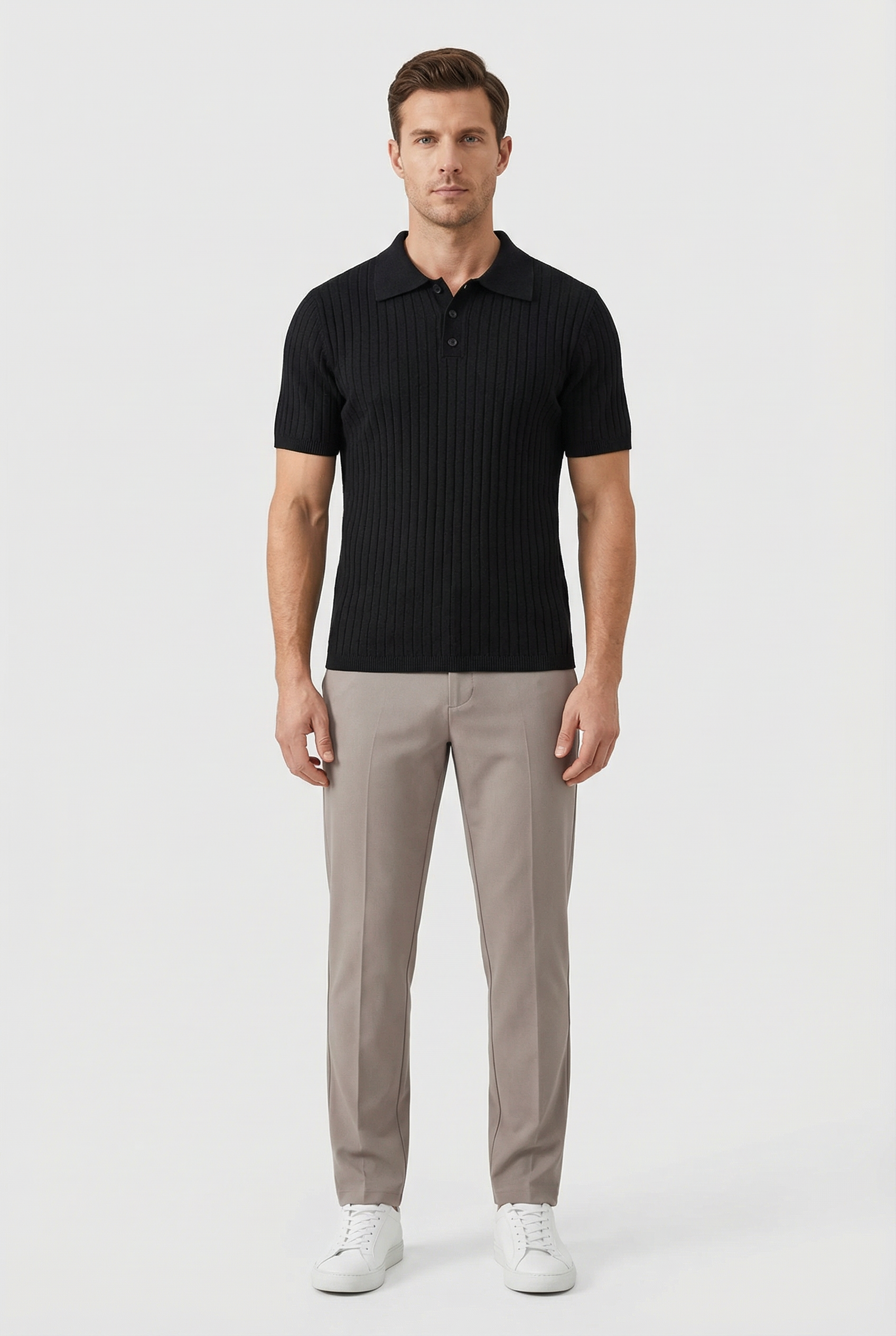 Men's Polo Shirt Cotton Knitted Short Sleeve